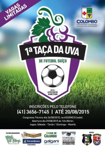 A abertura da 1ª Taça da Uva de Futebol Suíço será realizada no próximo dia, 29, às 14h, na antiga Associação Banestado