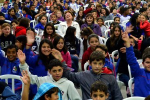 No evento, estiveram presentes nove escolas municipais, totalizando aproximadamente 315 crianças.