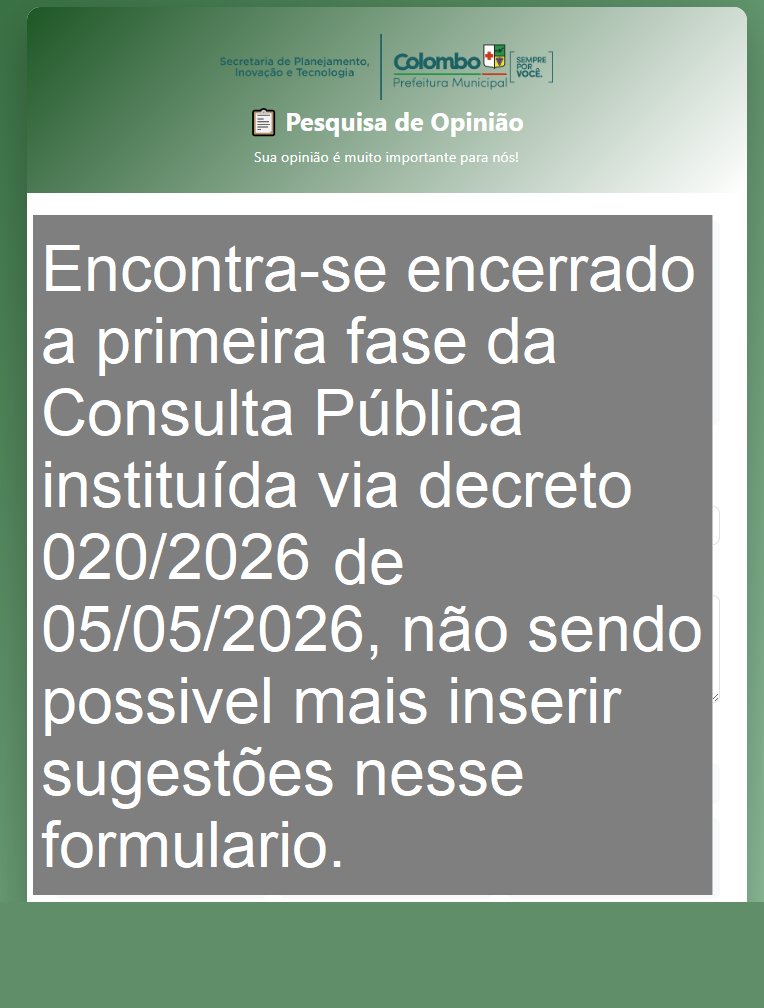 Consulta Pública Encerrada