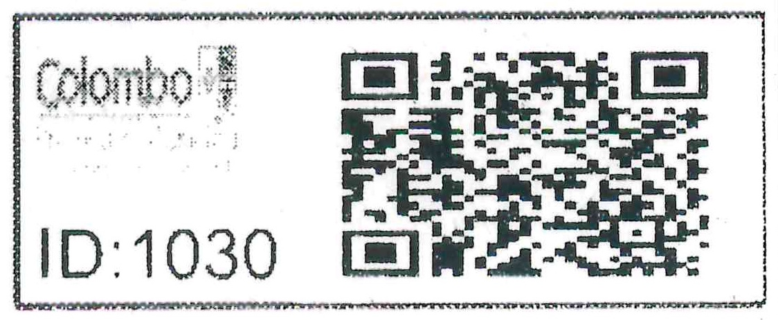 Exemplo de etiqueta CTI com número identificador e QR code